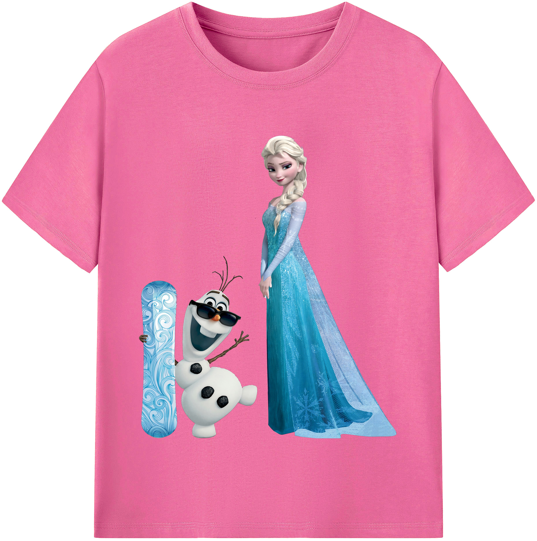 （画像用） アナと雪の女王 アンナ エルサ Frozen Anna Elsa レディースカジュアルプリントTシャツ（綿100％）